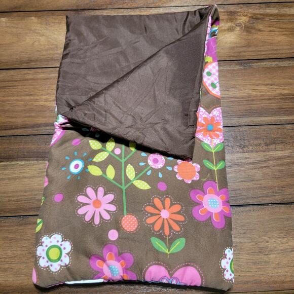Brown Sleeping Bag w/ Owls & Flowers for an 18-Inch Doll - 12" X 20" - Picture 4 of 4